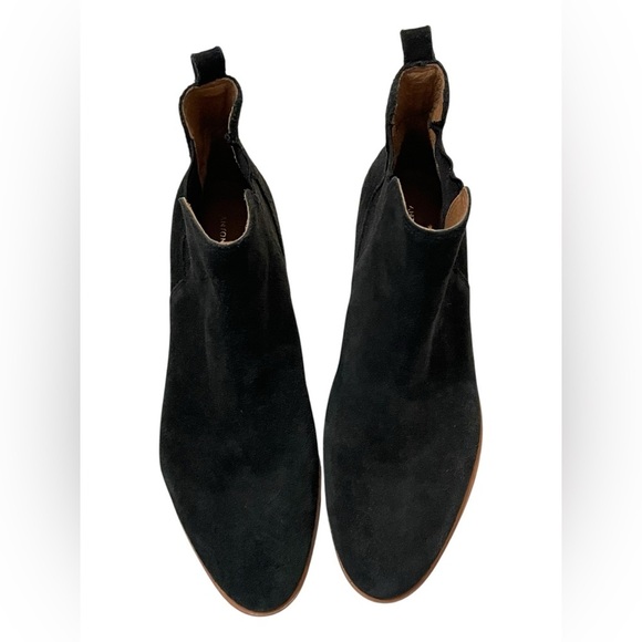 Antonio Melani Brexton Suede Wedge Ankle Bootie Black 6.5 Leather Shoe Women’s - Picture 10 of 15